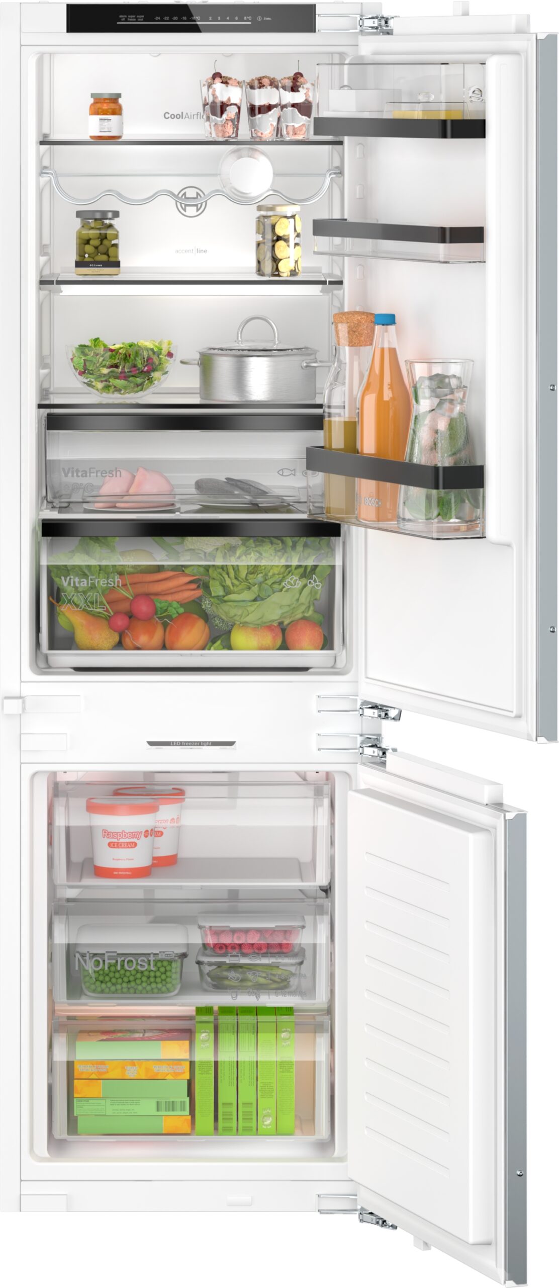 Bosch KIN86SDD0 – Einbau-Kühl-Gefrier-Kombination mit Gefrierbereich unten